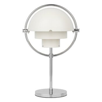 GUBI Multi-Lite bärbar bordslampa, krom - vit
