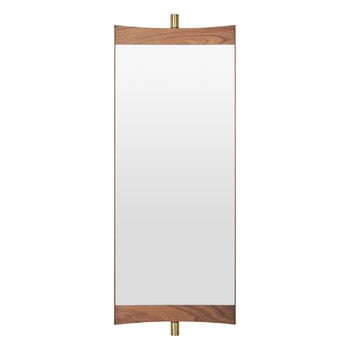 GUBI Specchio da parete Vanity, 1 pannello, noce - ottone