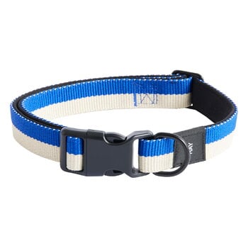 HAY HAY Dogs collar, flat, M-L, blue - off-white