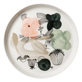 Plates, Kukkamaa plate, 19 cm, green, Multicolour