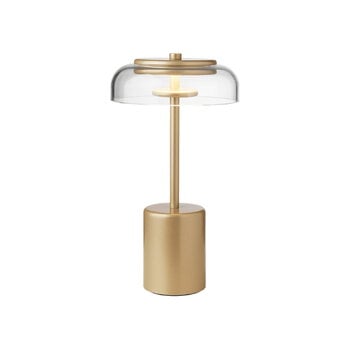 Illuminazione, Lampada da tavolo portatile Blossi Mini, Nordic gold - trasparente, Bianco