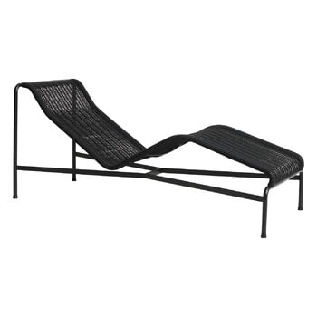 Deck chairs & daybeds, Palissade Cord chaise longue, anthracite, Black