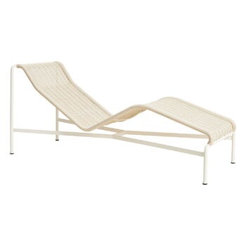 Deck chairs & daybeds, Palissade Cord chaise longue, cream white, White