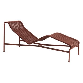 Deck chairs & daybeds, Palissade Cord chaise longue, iron red, Red