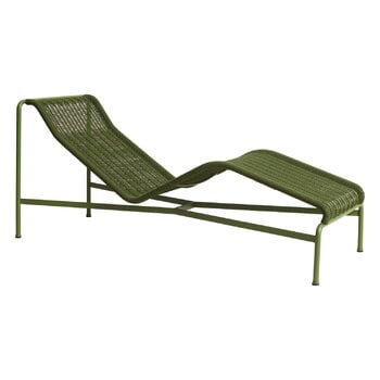 Deck chairs & daybeds, Palissade Cord chaise longue, olive, Green