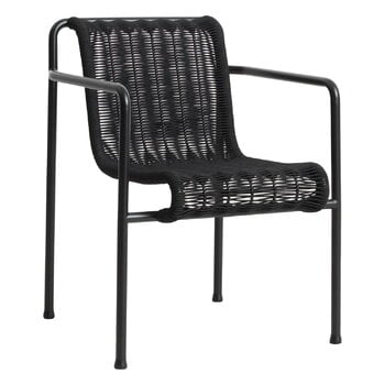 Patio chairs, Palissade Cord dining armchair, anthracite, Black