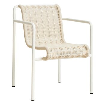 Patio chairs, Palissade Cord dining armchair, cream white, White