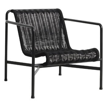 Patio chairs, Palissade Cord lounge chair, low, anthracite, Black