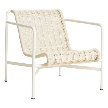 Patio chairs, Palissade Cord lounge chair, low, cream white, White