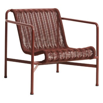 Patio chairs, Palissade Cord lounge chair, low, iron red, Red