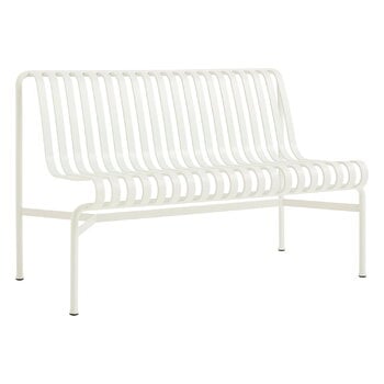 Outdoor lounge chairs, Palissade dining bench without armrest, cream white, White