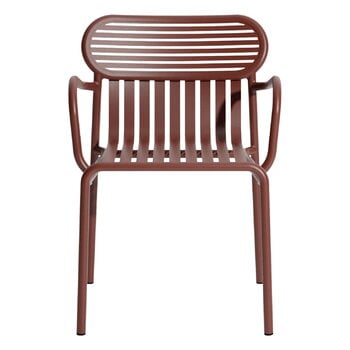 Petite Friture Week-end käsinojallinen tuoli, ruskeanpunainen