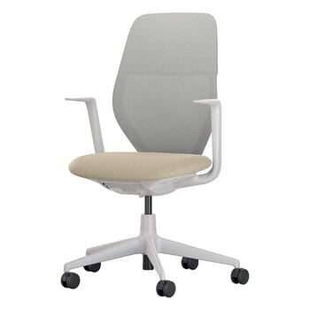 Vitra ACX Mesh task chair, soft grey - Plano 03 cream white