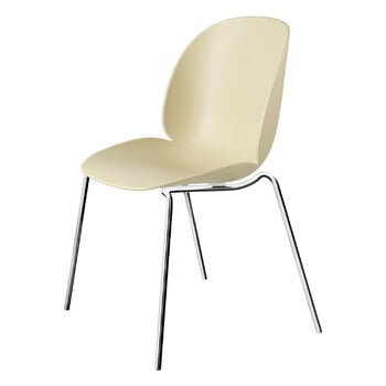 GUBI Beetle chair, stackable, chrome - pastel green