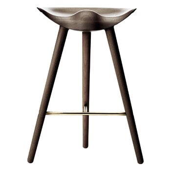 Audo Copenhagen ML42 bar stool, 69 cm, brown oiled oak - brass