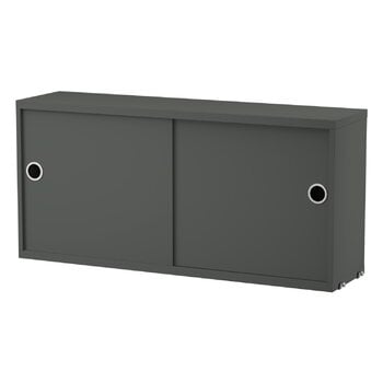 Shelving units, String cabinet, 78 x 20 cm, dark grey, Gray