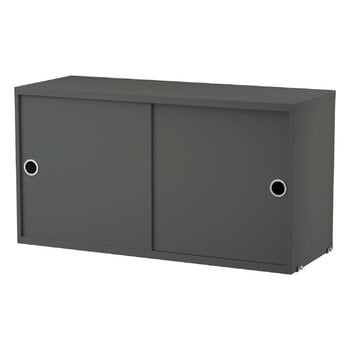 Shelving units, String cabinet, 78 x 30 cm, dark grey, Gray