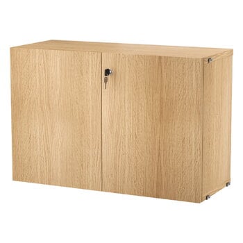 Shelving units, String cabinet with lock, 78 x 32 x 52 cm, oak, Natural