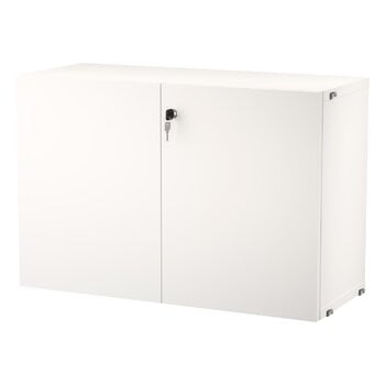 Shelving units, String cabinet with lock, 78 x 32 x 52 cm, white, White