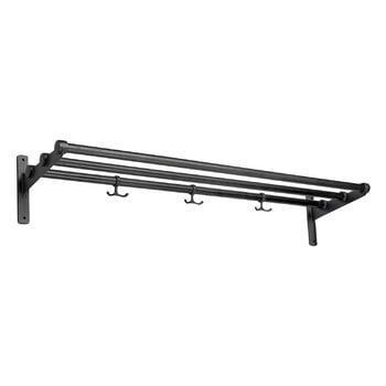 Wall coat racks, Nostalgi hat/shoe rack, 100 cm, black stained oak - black, Black