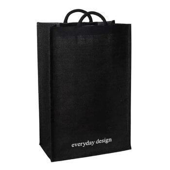 Magazine racks, Turku XL jute bag, black, Black