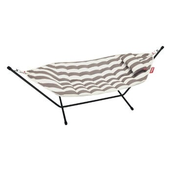 Garden hammocks & swings, Headdemock Superb with pillow, stripe cacao - black, White