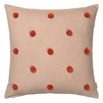 ferm LIVING Dot tufted cushion, camel - red