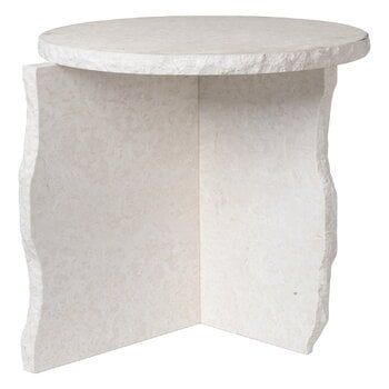 Tables d’appoint et bouts de canapé, Table d’appoint Mineral Sculptural, marbre Bianco Curia, Blanc