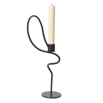 ferm LIVING Valse candle holder, tall, black, product image