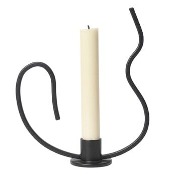 ferm LIVING Valse candle holder, low, black, product image