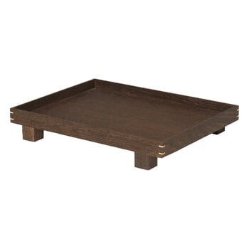 Trays, Bon wooden tray, S, smoked oak, Brown