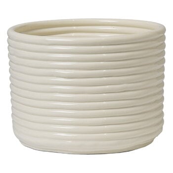 Planters & plant pots, Corduroy pot, 20 cm, off-white, White