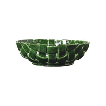 Serveware, Plait bowl, 30 cm, emerald green, Green