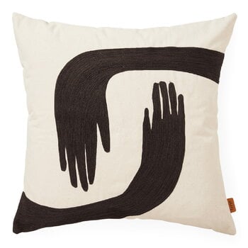 ferm LIVING Pose kuddfodral, 50 x 50 cm, kaffe - ofärgad, produktbild