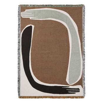 ferm LIVING Coperta a intarsio Pose, 120 x 170 cm, coffee, immagine prodotto