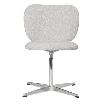 Dining chairs, Rico chair, swivel, off-white melange Soft Bouclé, White