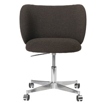 ferm LIVING Rico dining chair with castors, dark brown Soft Bouclé, product image