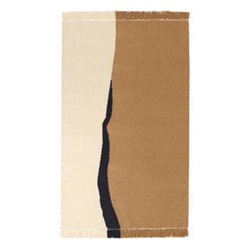 ferm LIVING Tappeto Soil Kelim, 140 x 200 cm, dark sand - bianco naturale, immagine prodotto