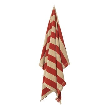 ferm LIVING Alee beach towel, 100 x 150 cm, beige - red