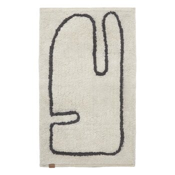 Ferm Living Tappeto lavabile Lay, bianco naturale - caffè, immagine prodotto