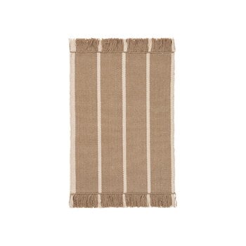 ferm LIVING Tappetino Calm Kelim, 50 x 70 cm, sabbia scura - bianco naturale