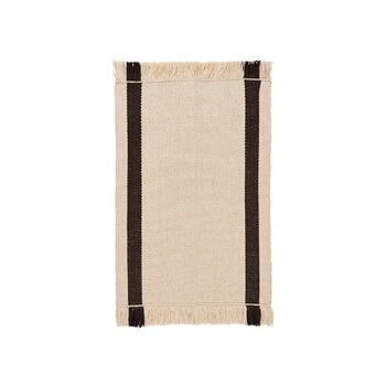 ferm LIVING Tappetino Calm Kelim, 50 x 70 cm, bianco naturale - caffè