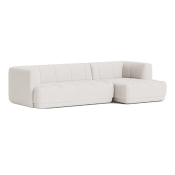 HAY Quilton sofa, combination 20, right, off-white Steelcut 110