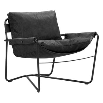 Interface Bug armchair, low, black leather Dunes