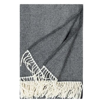 Blankets, Elli blanket, 130 x 180 cm, white - dark grey, Gray