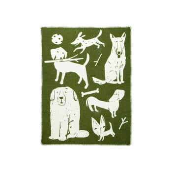 Lapuan Kankurit Koirapuisto blanket, 90 x 130 cm, olive - white, product image