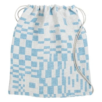 Lapuan Kankurit Koodi drawstring bag, rainy blue - linen