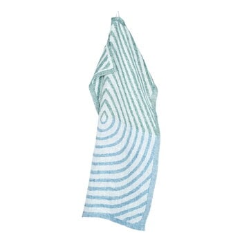 Lapuan Kankurit Metsälampi hand towel, white - green - rainy blue