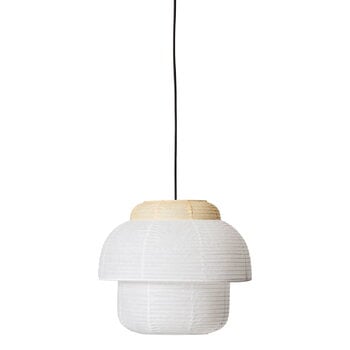 Pendant lamps, Papier Double pendant lamp, 40 cm, soft yellow, White