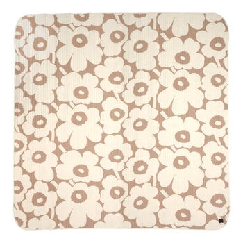 Copriletto, Copriletto matrimoniale Unikko, 260 x 260 cm, beige - bianco, Bianco